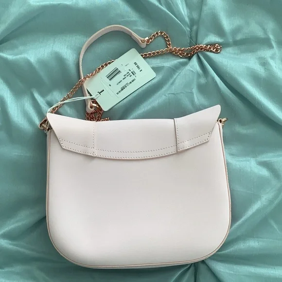 Ted Baker London Barkley pink genuine leather crossbody with gold rose chain - Picture 5 of 11